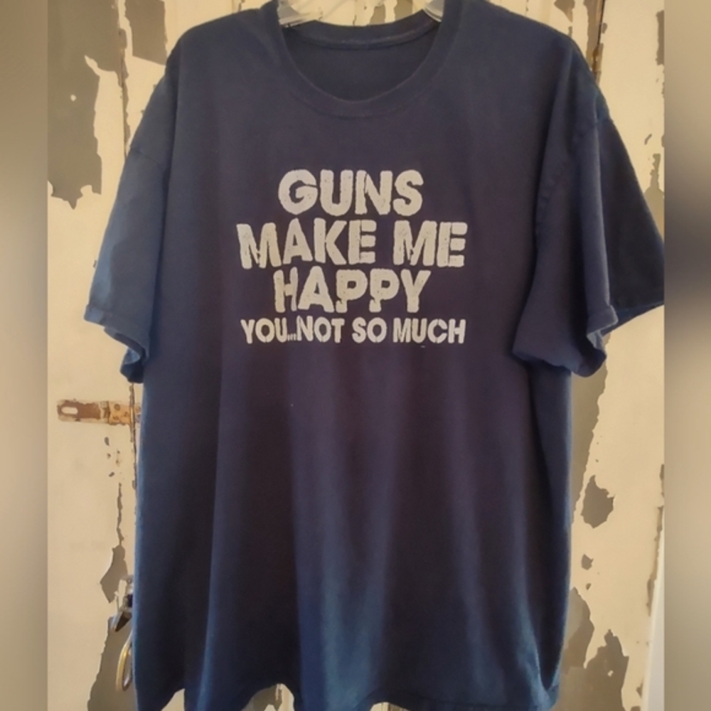 GUNS MAKE ME HAPPY, NAVY XL-XXL
